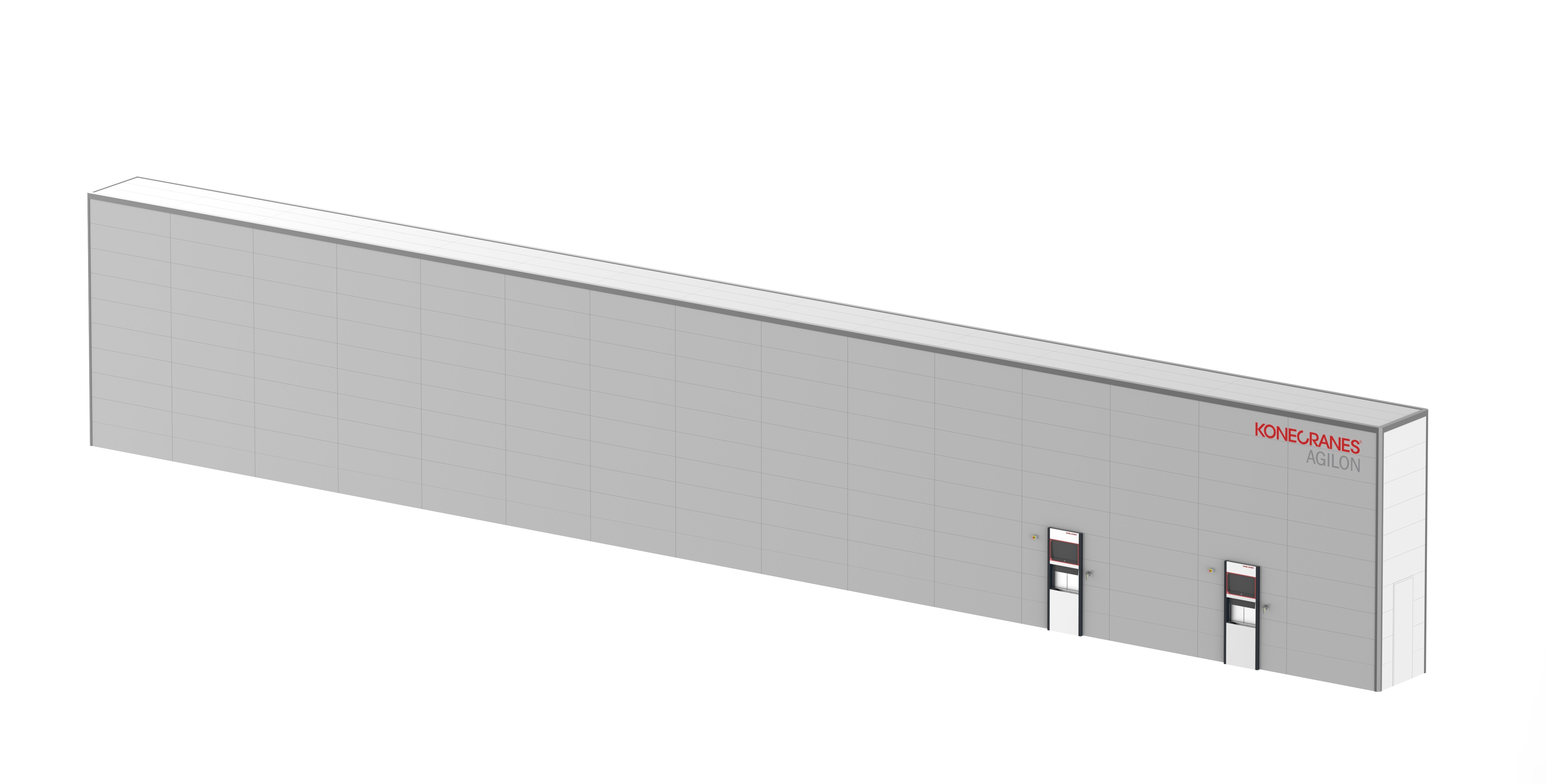 Large sized automated warehouse Agilon with 2 access points 3 drawing