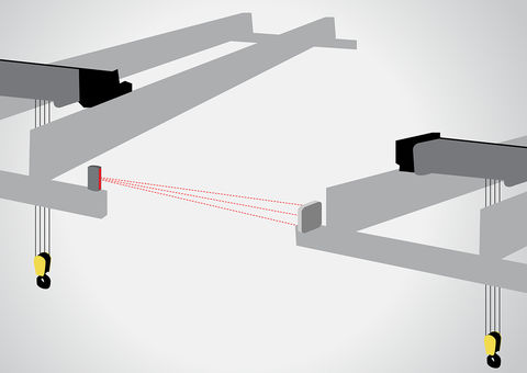 Collision avoidance technology. 3D image.